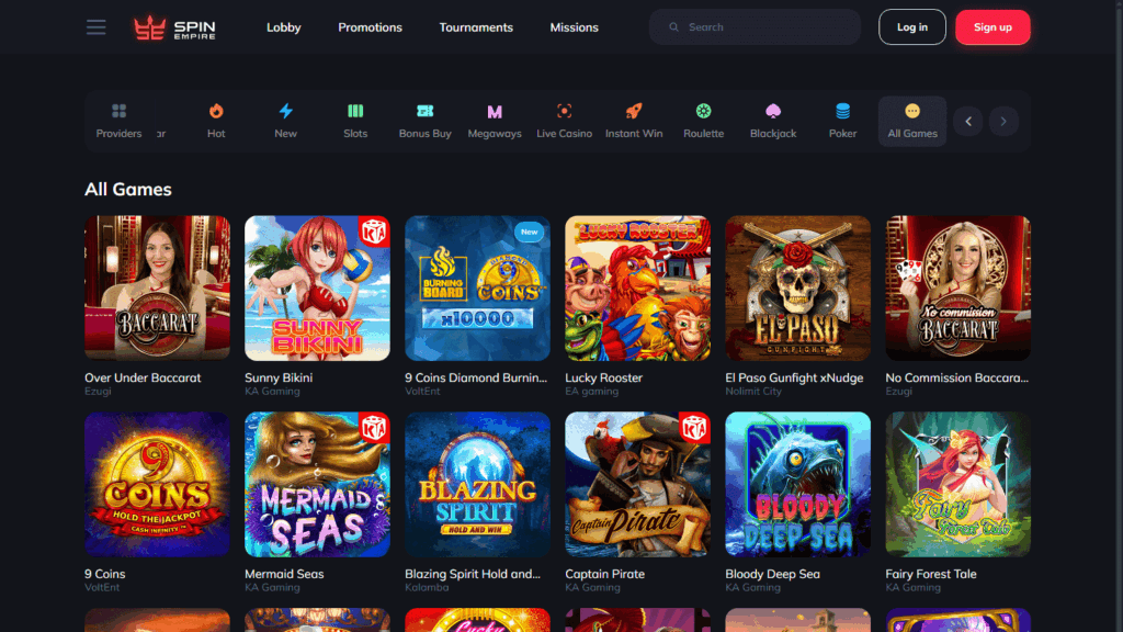 SpinEmpire Casino Games